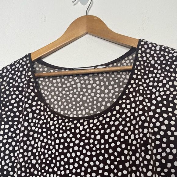 Susan Graver Liquid‎ Knit Brown Spotted Scoop Neck Sleeveless Top Plus Size 2X - Picture 4 of 8